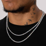 3mm Tennis Chain in White Gold with Round Cut Stones