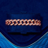 13mm Iced Cuban Link Bracelet - Rose Gold