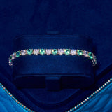 5MM Blue & White Tennis Bracelet - White Gold