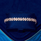 8.5MM Moissanite Iced Out Cross Link Bracelet - 925 Silver - D Colour - VVS1