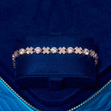 Adamans 5MM Moissanite XOXO Bracelet with IF clarity D color moissanite stones in 925 silver finish