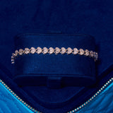 4mm Moissanite Broken Heart Bracelet -  925 Silver - D Colour - VVS1