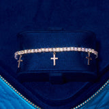 3MM Moissanite Tennis Bracelet with Silver Crosses - 925 Silver - D Colour - VVS1