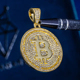 Iced Bitcoin Pendant - Gold