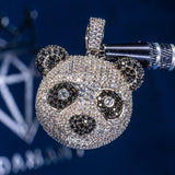 Diamond Panda Pendant in white gold with flawless VS diamond simulants by Adamans x Shaun Pelayo