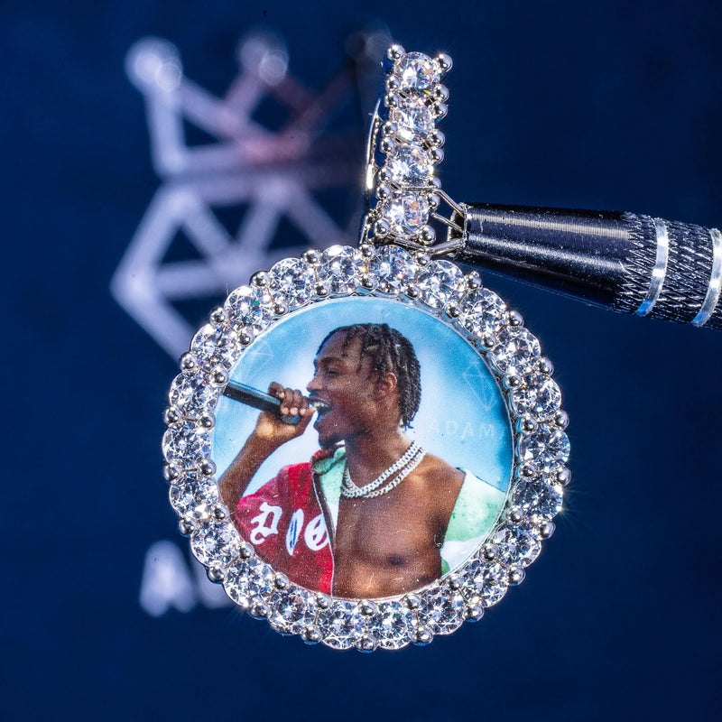 Diamond Custom Image Circle Pendant - Main Image