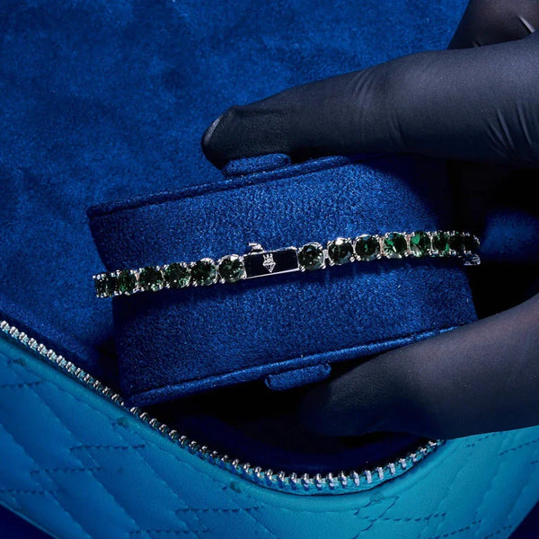5mm Tennis Bracelet - Green Emerald – ADAMANS