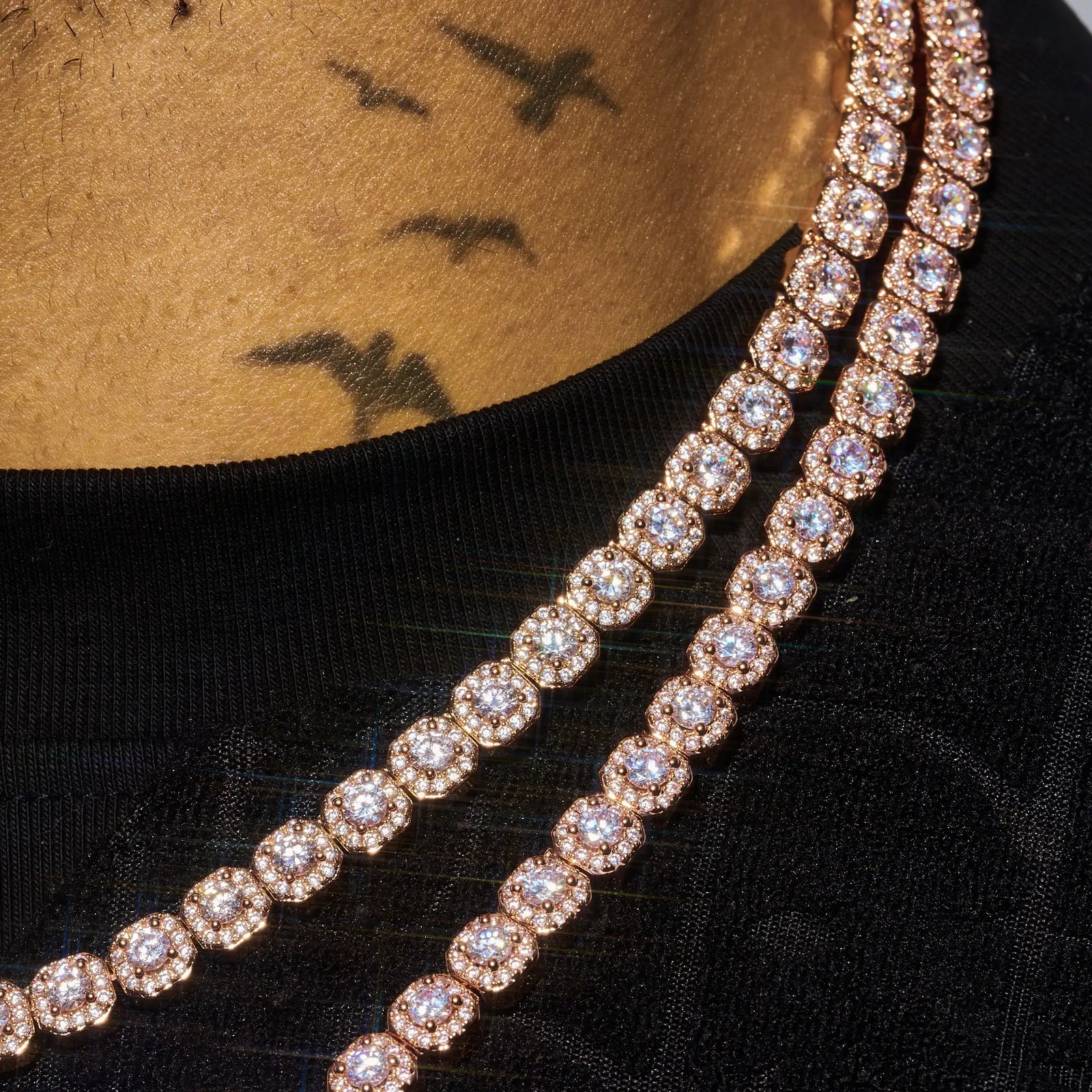 Micro Clustered Tennis Chain - Rose Gold | Elegant Jewelry by Adamans