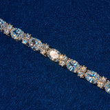 5MM Moissanite Mixed Oval Cut Tennis Bracelet - 925 Silver - D Colour - VVS1