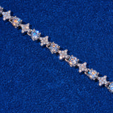 Moissanite Round Stone & Star Tennis Chain - 925 Silver - D Colour - VVS1