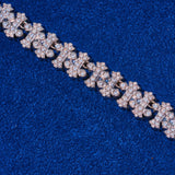 8.5MM Moissanite Iced Out Cross Link Chain - 925 Silver - D Colour - VVS1