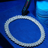 20mm Moissanite Monaco + 5mm Moissanite Tennis Chain Bundle - Silver - D Color - IF - Bundle