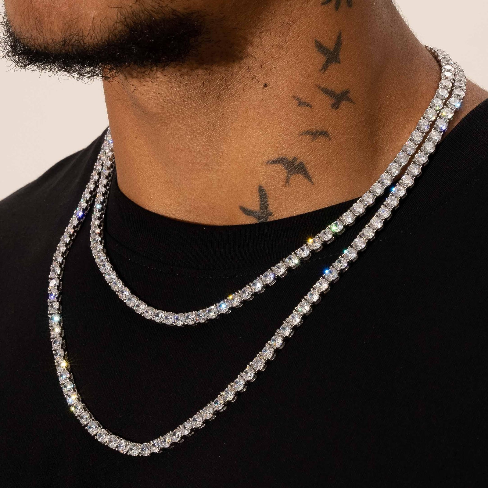 5mm Tennis Chain - White Gold | Adamans – ADAMANS