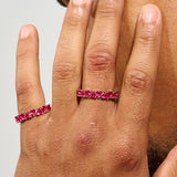 Ruby Diamond Heart Ring Moissantie - 925 Silver