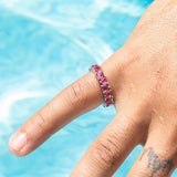 Ruby Diamond Heart Ring - 925 Silver