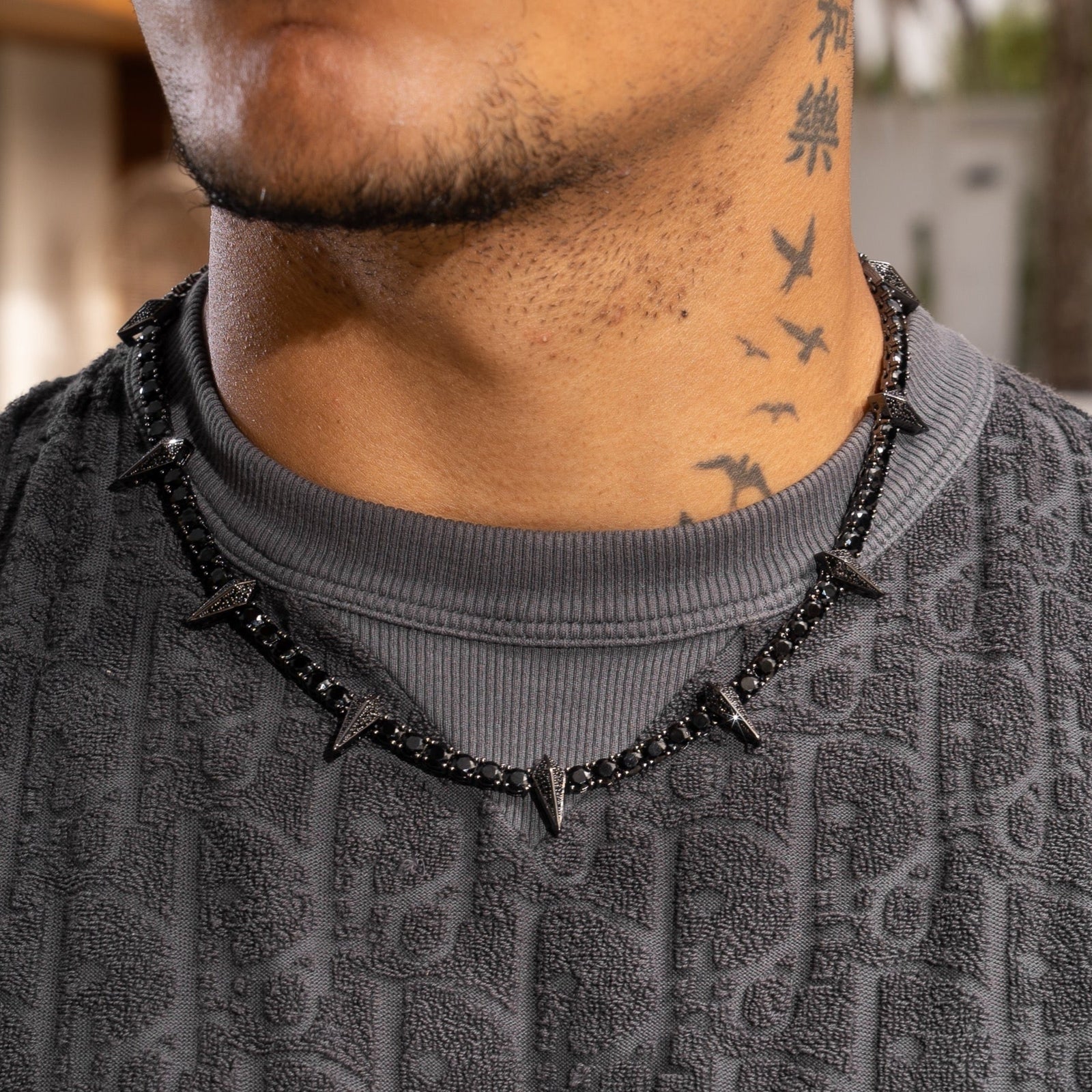 5mm PAVE SPIKE TENNIS CHAIN - BLACK – Adamans