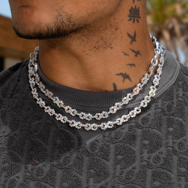 8mm ICED INFINITY CHAIN - WHITE GOLD