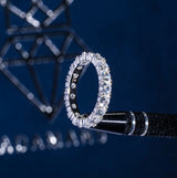 925 SINGLE ROW DIAMOND RING - White Gold