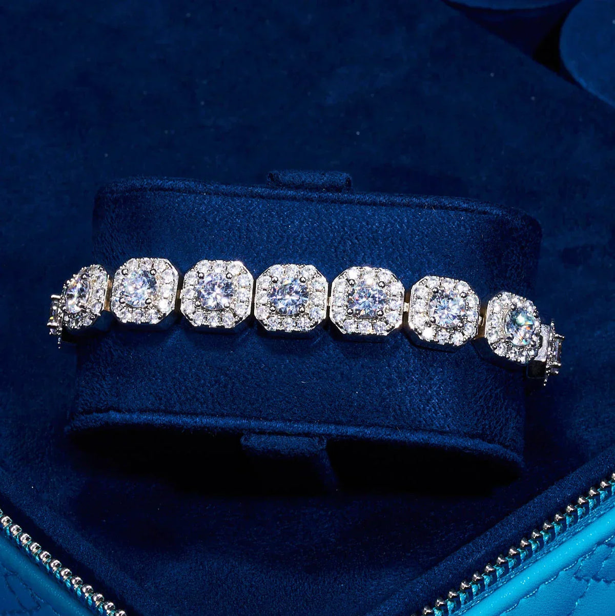10mm Clustered Tennis Bracelet - White Gold – Adamans 10mm Clustered Tennis Bracelet - White Gold – Adamans