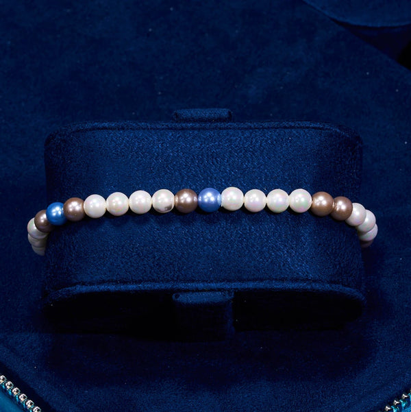 5mm Pearl Bracelet - Tri Colour