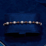 5mm ICED & PLAIN BALL BRACELET - 2 TONE