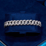 8mm Iced Cuban Link Bracelet - White Gold