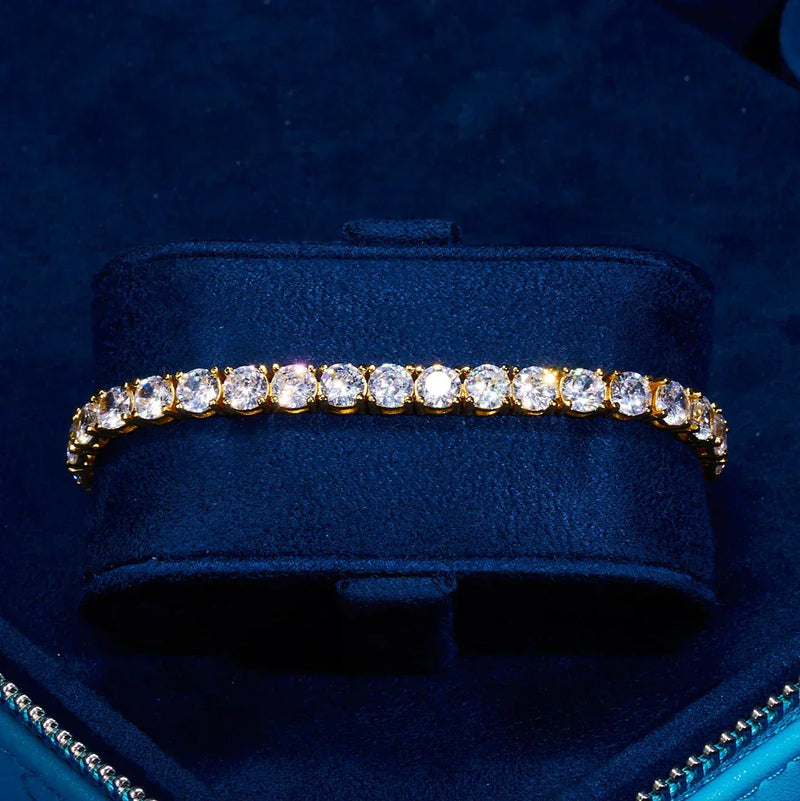 5mm Moissanite Tennis Bracelet in 18k Vermeil, VVS1 Clarity