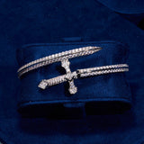 Iced Dagger Bracelet - White Gold