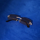 Moissanite Diamond Rectangle Sunglasses Brown - 925 Silver - D COLOR - VVS1
