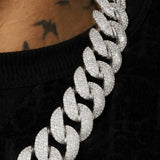 23MM Miami Cuban Link Chain - White Gold