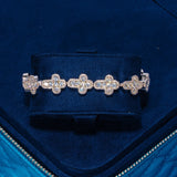 12.5MM Cross Tennis Bracelet in white gold with bold cross motifs and cubic zirconia stones