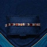 5MM multicolor oval cut brown stone tennis bracelet in white gold