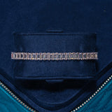 6MM Moissanite baguette tennis bracelet in 925 silver with D color VVS1 stones in a black velvet jewelry box