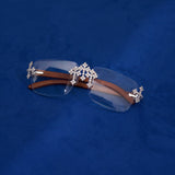 Moissanite Fleuree Cross Sunglasses Clear - 925 Silver - D COLOR - VVS1