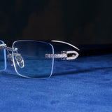 Moissanite Rimless Sunglasses Clear - 925 Silver - D COLOR - VVS1