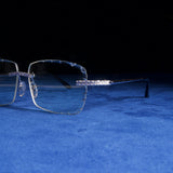 Moissanite Rimless Aviator Sunglasses Clear - 925 Silver - D COLOR - VVS1