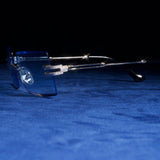 Moissanite Diamond Rectangle Sunglasses Blue - 925 Silver - D COLOR - VVS1