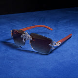 Moissanite Fleuree Cross Sunglasses Brown - 925 Silver - D COLOR - VVS1