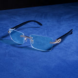 Moissanite Rimless Sunglasses Clear - 925 Silver - D COLOR - VVS1