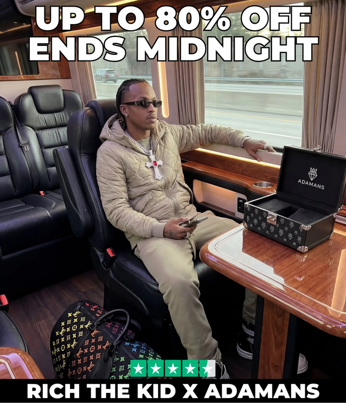 Rich The Kid wearing his jewelry from Adamans