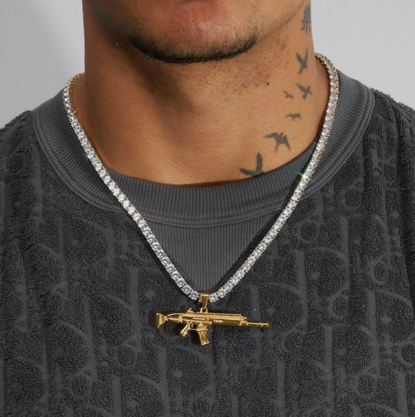 Scar Gun Pendant - Gold