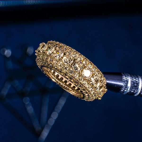 5 Row Iced Ring - Gold