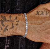 4mm Broken Heart Bracelet - White Gold