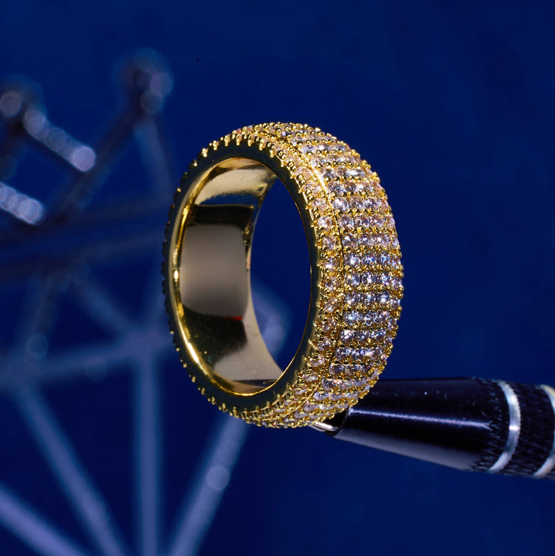 5 Row Paved Ring - Gold