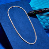 20mm Moissanite Monaco + 5mm Moissanite Tennis Chain Bundle - Silver - D Color - IF - Bundle