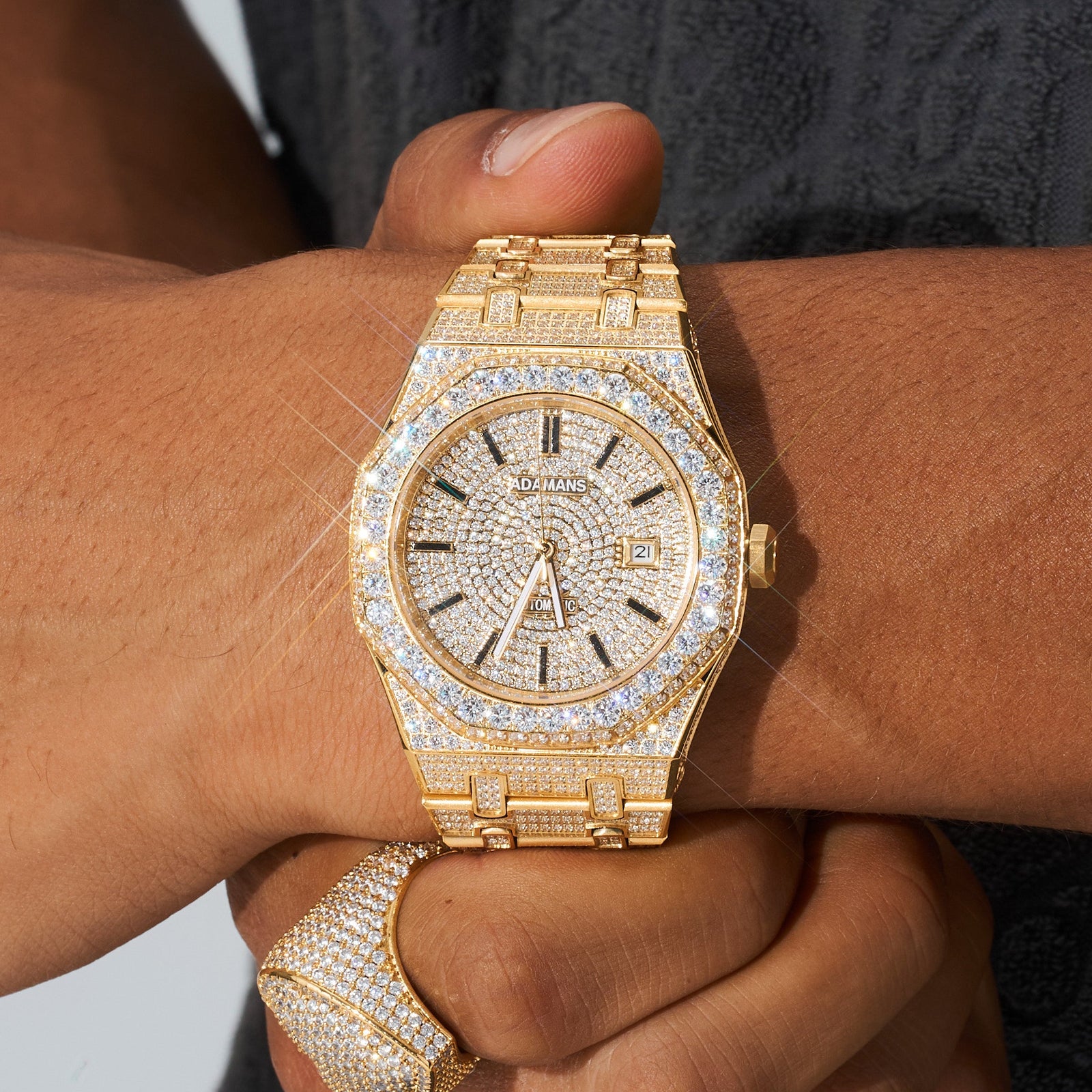 44m Paved VVS Diamond Watch - Gold – Adamans display picture 1