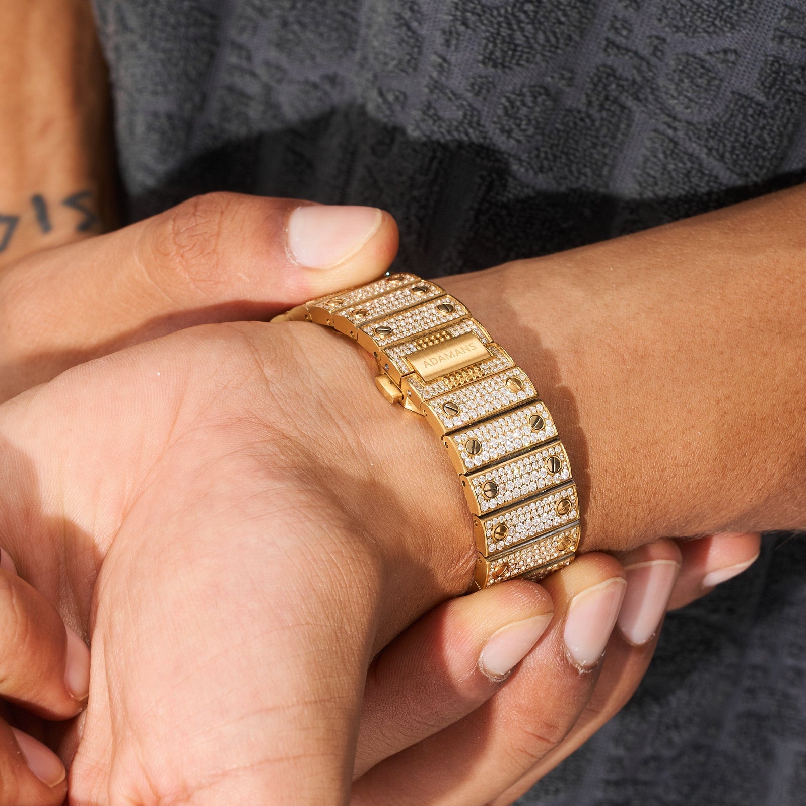 44m Paved VVS Moissanite Diamond Watch - Gold – Adamans