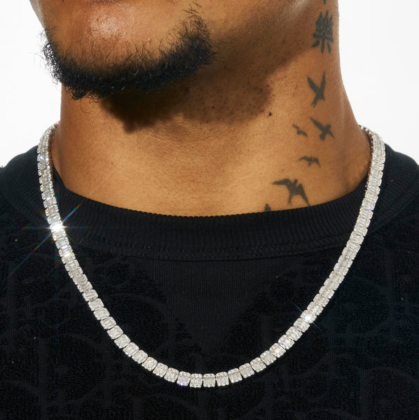6MM Baguette Tennis Chain - White Gold – ADAMANS