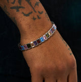 Colored Cut Tennis Bracelet- White Gold