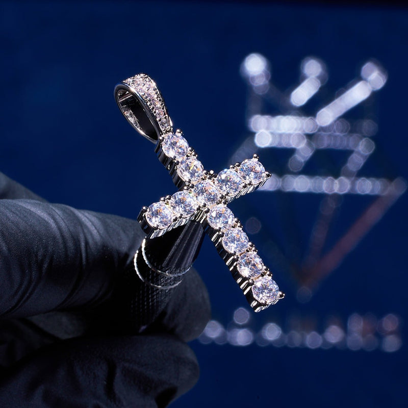 Diamond Cross Pendant White Gold – Adamans